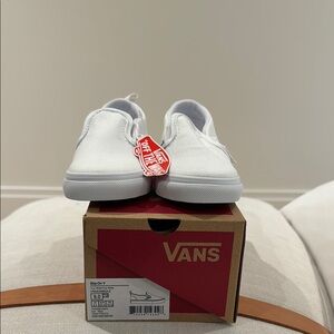 Vans White Slip-On Shoes